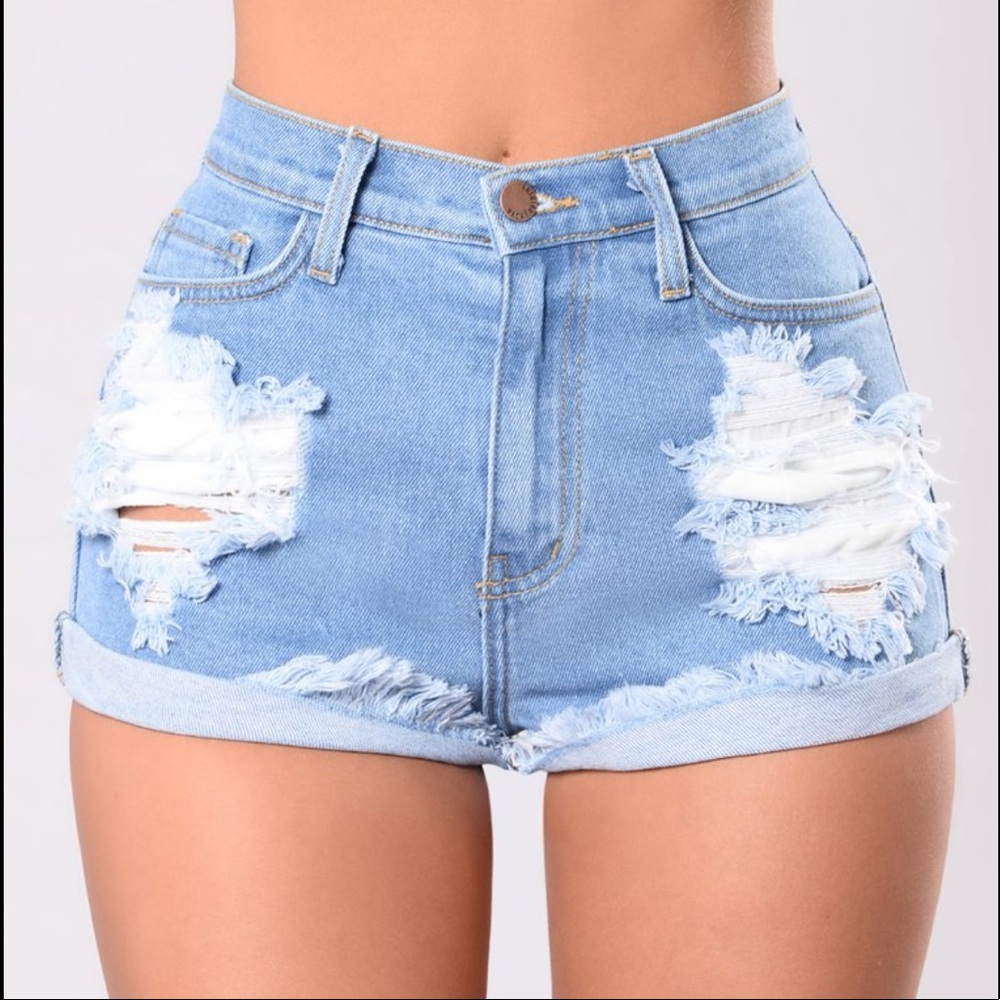 high waisted stretchy denim shorts